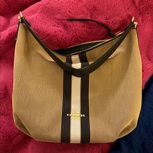 Coach Tan and Black Hobo Bag